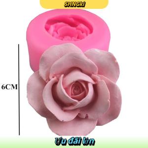 SHNGki 3D hoa hồng hình dạng Silicone fondant xà phòng bánh KHUÔN CUPCAKE nướng công cụ