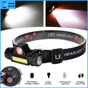 Senter Kepala LED Dapat Di Cas Ulang Headlight USB
