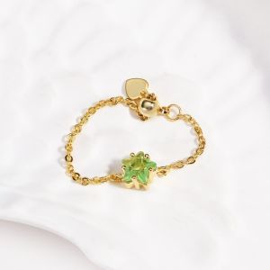 ICNWIEN Elegant Star Zircon Rings Colored Exquisite Link Chain Ring Stackable Rings Delicate Pull-out Chain Ring Wedding