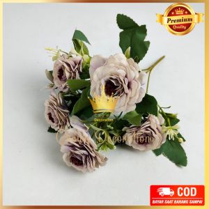 Bunga Peoni Chinese Cabang 5 Bunga artificial Imitasi kain untuk Hiasan dekorasi kamar cafe rumah dan wedding atau dekorasi pelaminan Import premium termurah artificial palsu kain