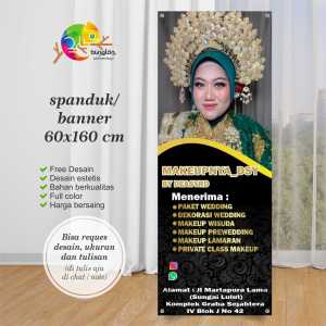 Cetak Spanduk Banner Salon Makeup Wedding Model Hitam