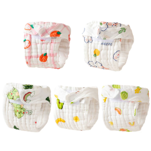 Newborns Cotton Gauze Diapers Set 3pcs/5pcs Gentle On Skin Feature Highly Absorbent for Home or Travel Daily Use