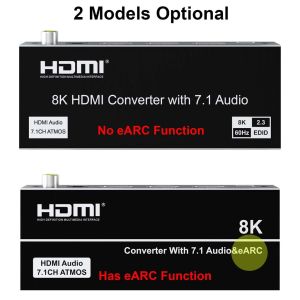 8K 60hz HDMI Video Converter Audio Extractor Support EARC Return 7.1CH ATMOS Dobbly-trueHD 3.5mm R/L