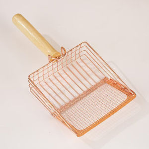 Stainless Steel Cat Poop Shovel Wooden Handle Fine Hole Multi-Functional Sifting Kitten Toilet Cleaning Tool Pet Products High Quality