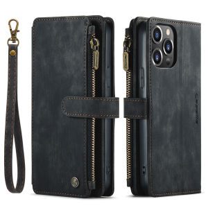 Cross-Border Application iPhone14Pro Samsung phone case S22 Flip-cover card wallet with double-layer shockproof case