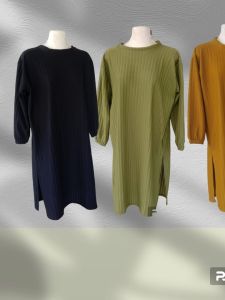Tunik knit Hornet Atasan Wanita polos Lengan Panjang