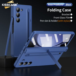 Kisscase cho Samsung Galaxy Z gấp 6 5 4 3 5g Ốp thân thiện với da Bút cảm ứng với bản lề tấm dán bảo vệ màn hình bao gồm tất cả giá đỡ gấp Ốp lưng cho Samsung chống sốc Samsung Galaxy Z gấp 6 5 4 3
