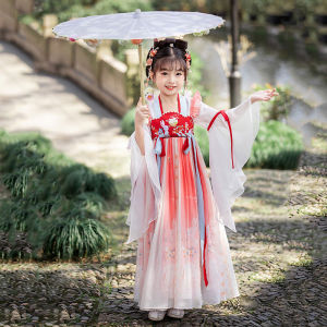 DNT สาว Hanfu โบราณซุปเปอร์แฟรี่กระโปรง 2023 ฤดูใบไม้ผลิและฤดูร้อนเด็กชุดโบราณฤดูร้อนสไตล์จีนชุดเจ้าหญิง