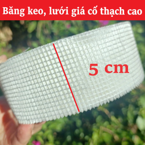 Cuộn Băng Dính Lưới Sợi Thủy Tinh Bản 5cm Hỗ Trợ Gia Cố Mối Nối Tường Và Trần - Phụ Kiện Sửa Chữa Nhà Cửa