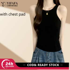 Padded Top Solid Color Backless Tank Tops Comfortable Breathable Summer Sporty Top  Beauty Back Sando Tops