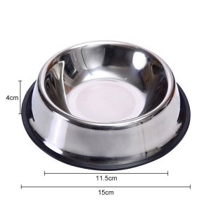 Pet Dog Food Bowl Stainless Steel Water Bowl Cat Bowl Durable Bowl (Diameter 16-30cm)