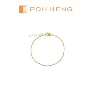 Poh Heng Jewellery 22K Beaded Chain Bracelet in Yellow White Gold[Price By Weight]
