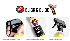 Adams Slick & Slide - Car Wax Top Coat Quick Detailer Provides Superior Gloss Shine & Slickness - 16oz