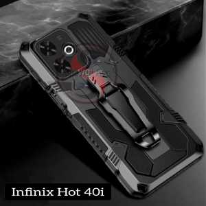 Case Hp Untuk Infinix Hot 40i New Casing Hp Kickstand Armor Belt Clip Terbaru