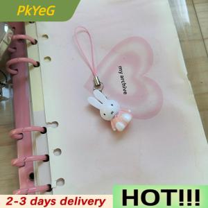 PkYeG Cute Miffy Bunny Phone Lanyard Cartoon Rabbit Mobile Phone Chain Cellphone Charms Keyring Camera Pendant For Girl Gifts