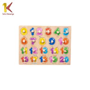 Satu Keluarga Puzzle Kayu Knob Animal Kids M324 Wooden Toys Mainan Edukasi Puzzle Angka Abjad Anak
