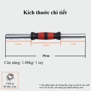 Tay đòn tạ thép đặc kèm chốt tạ phi 25 ( 1 cái ) - Onesport