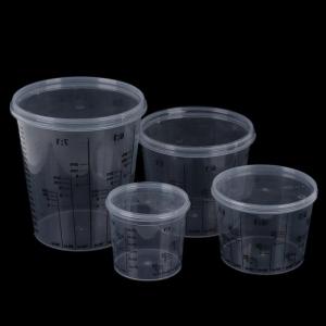 ZZ🔥🔥🔥 ถ้วยผสมสีพลาสติก PP แข็งปรับสีถ้วยพร้อมฝาปิด
