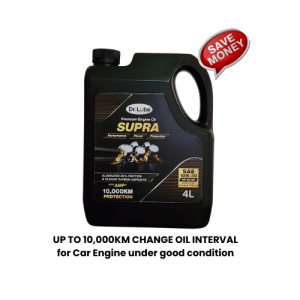 10000km Change Oil Interval SUPRA Gas Premium Motor Oil SAE 10w-30 API SL/CF ACEA A3 B3. Blended with Advanced Metallurgical Process Additives. Affordable Long Interval Protection.