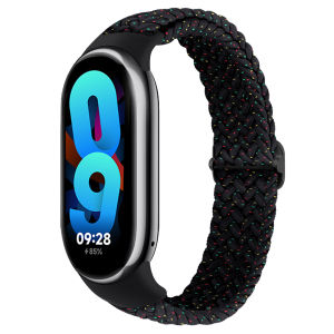 Braided Strap for Xiaomi Band 9 Elastic Nylon Band Women Men Xiaomi Smart Watch Mi Band 8 Replacement Wristband