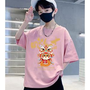 Áo thun Tết 2025 cho bé trai và bé gái in hình Kỳ Lân dễ thương chất liệu cotton mềm mịn thoáng mát NTSHIRT 02