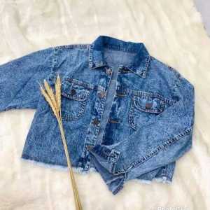 jaket jeans cewek / jaket rawis  wanita / bayar di tempat COD jaket crop top rumbai atasan wanita terbaru outer viral trend