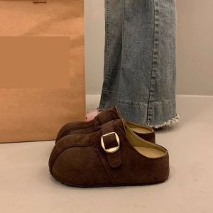 Free Shipping Baotou Thick-Soled Platform Mules For Women Spring 2026 New Style Outdoor Slip-On Loafers