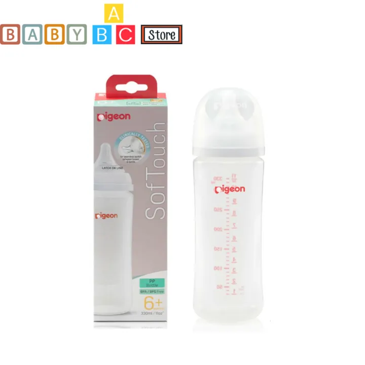 Bình Sữa Pigon Cổ Rộng Thế Hệ 3 Mẫu Mới Nhựa PP Bình Sữa pigeon Cao Cấp Plus Nhập Khẩu Dung Tích 160ml 240ml 330ml