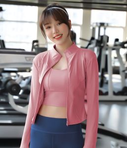 HOLA Autumn Winter Professional Yoga Sports Jacket Tight Quick-Drying Stand-up Collar Long Sleeve Shirt Running SportWear