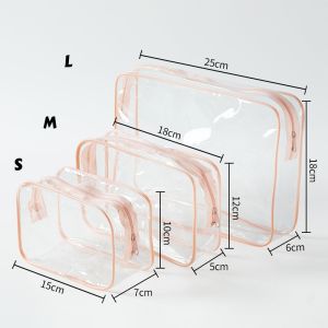 𝗝𝘀 𝗛𝗼𝘁𝗣𝗮𝗱 Transparent PVC Travel Toiletry Bag Waterproof Vinyl Organizer Clear Makeup Bag Cosmetic