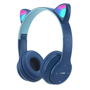 Brand New P47 Bluetooth 5.0 Headphones Cute Cat Ear Wireless Headphones Foldable Stereo Bass Call Headset Kids Girl Helmet Gift with Microphone USB Bluetooth Adapter for Mobile PC Gamers