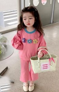 X BABY Setelan Anak Perempun Set Anak Cewek Lengan Panjang Polos Babyterry Korean Style 1-4 Tahun