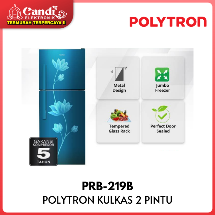 POLYTRON KULKAS 2 PINTU PRB-219B 210 LITER PRB 219B | Lazada Indonesia