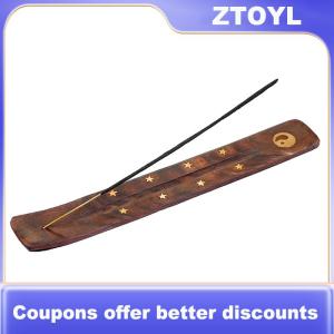 【ZTOYL】 Natural Wooden Incense Stick Holder Ash Catcher Burner Incense Stand Rack Incense Base Aromatherapy Plate Home Decoration