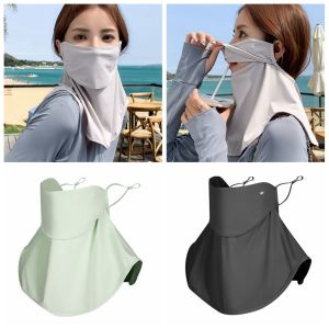 DANGSTORA UV Protection Ice Silk  Solid Color Summer Face Scarves Sunscreen Face Scarf Fashion Neck Wrap Cover Face Cover Men