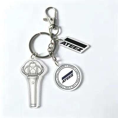 KPOP ATEEZ Lightstick Acrylic Keychain Kpop Merchandise Bag Pendant Fans Gift ATINY Collectible Accessories