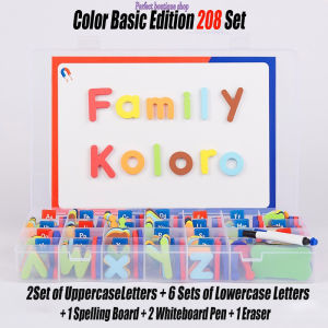 104/208pcs Alphabet Letters Montessori Literacy Skills Spelling Educational w/Magnetic Board&Storage