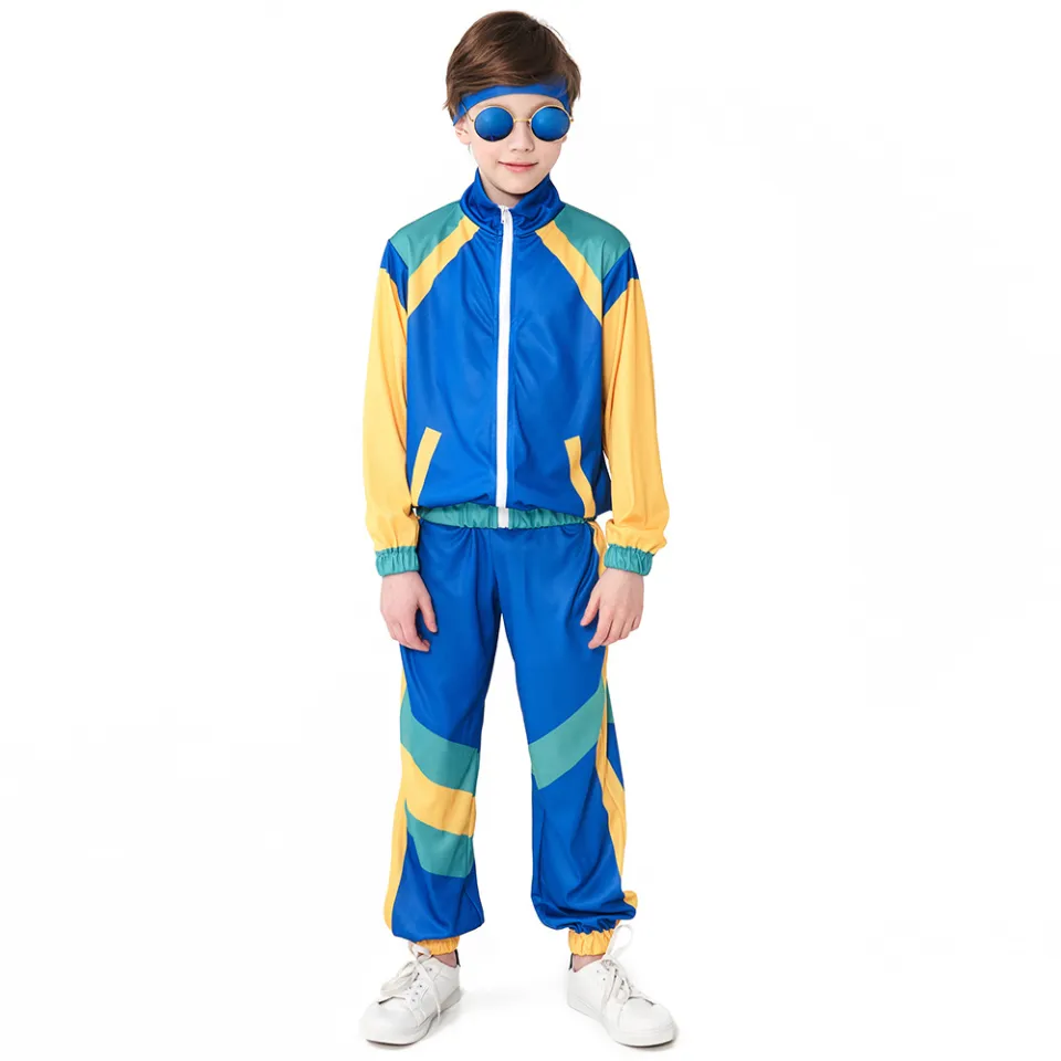 2-12 Years Kids Boys Girls 70s Disco Costume Top Pants/Jumpsuit