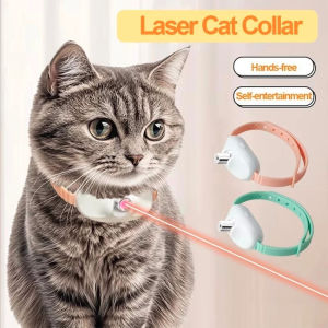 Kalung Laser Mainan Kucing Anjing Pelacak Smart Laser Collar LED Interaktif Penggoda Toy-Pet Recharger