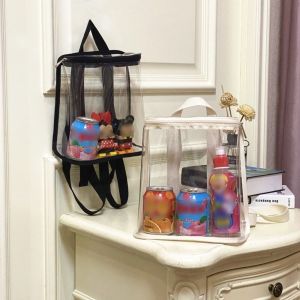 GONGL PVC Organizer Clear Kids Backpack Large Capacity Visible Beach Waterproof Backpack Multifunctional Ins Style Swimming Storage Bags for Outdoor Sports