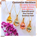 Gwen Stainless Steel  Necklace Raindrop Shape Pendant Non tarnish and Hypo Allergenic. 