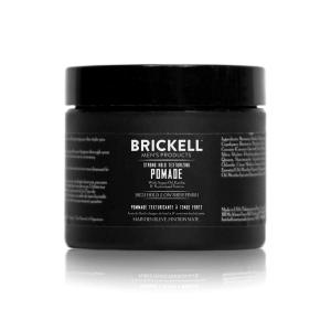 Brickell Mens Products Strong Hold Texturizing Pomade For Men Pliable Hair Styling Fiber Pomade With Hydrolyzed Proteins Argan Oil and Kaolin 2 Ounce Scented