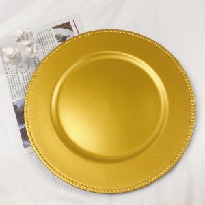 Elegant Dinner Charger Plate Baroque Victorian embossed design wedding hotel party dim sum plate will banquet craft tray