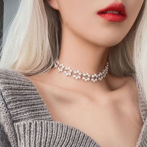 Vintage Flower Pearl Choker Necklace for Women 2023 Trend Beautiful Unusual Fashion Jewelry