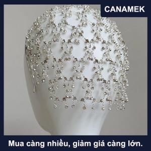 【CANAMEK】 Thạch tóc phụ kiện đám cưới cô dâu thanh lịch tua dài đồ trang sức thời trang bữa tiệc tối Retro hairband