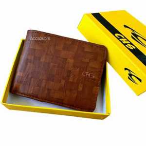 CLOUDSID Bisa COD/Dompet Kulit CHS-071/Dompet Pria Batik Motif Kotak/Dompet lipat Kulit Free BOX