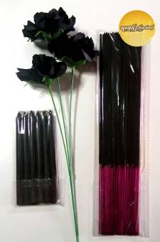 รูปจากผู้ขายบน Lazada: Set of Rahu Offerings, Black Flowers, Black Incense, Black Candles, for Worshiping Rahu. ​ ตั้งราคา ฿23 ขายแล้ว 691 ชิ้น