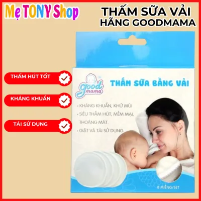 [Giặt Được] Set 8 Miếng Lót Thấm Sữa Bằng Vải Goodmama- Tái Sử Dụng Được Nhiều Lần(Thấm Hút Tốt)