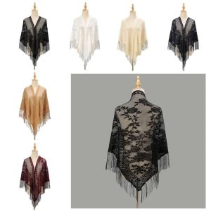 OWMXZL Hollow Women Shawl Multicolored With Tassel Evening Prom Cape Wedding Accessories Wedding Bridal Shawl Women