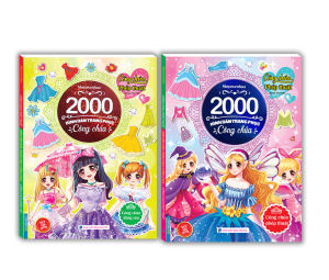 Sách - Combo 2c 2000 hình dán trang phục công chúa(đáng yêu+phép thuật)